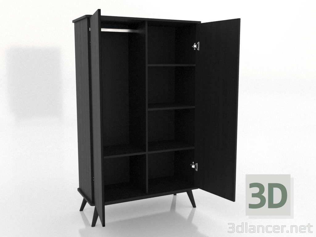 3D modeli Dolap 4 1000x450x1650 mm (açık, siyah RAL 9005) - önizleme 3D modeli Dolap 4 1000x450x1650 mm (açık, siyah RAL 9005) - önizleme