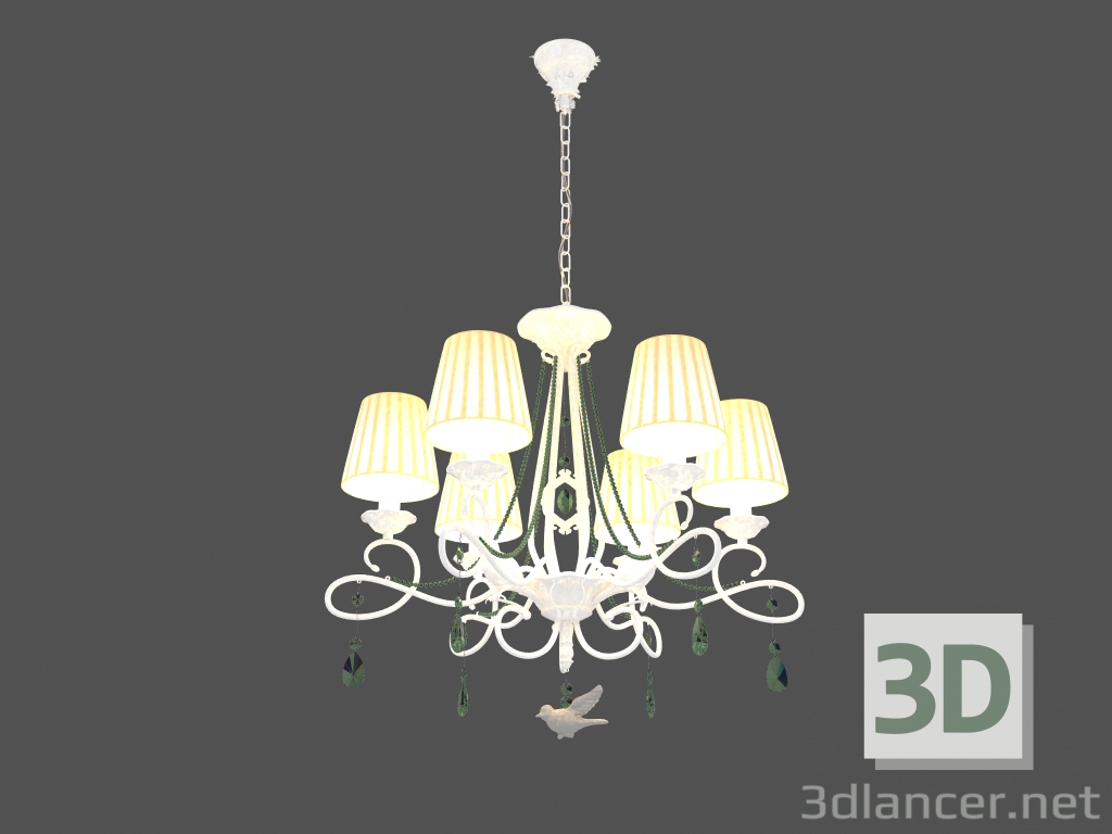 modello 3D Lampadario PASSARINHO (ARM001-06-W) - anteprima