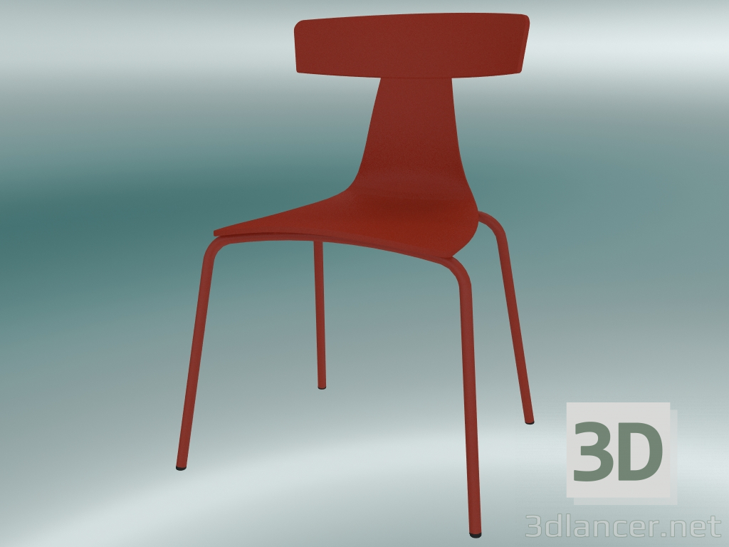 3d model Stackable chair REMO plastic chair (1417-20, plastic coral red, coral red) - preview