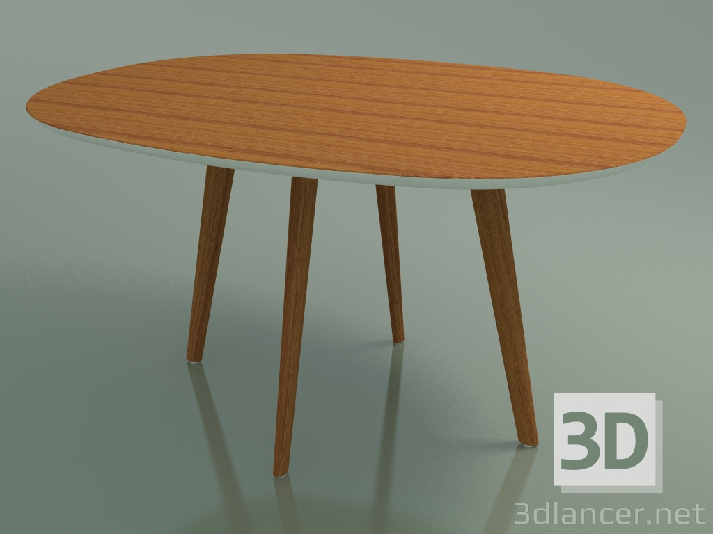 modèle 3D Table ovale 3506 (H 74 - 135x100 cm, M02, effet teck, option 1) - preview