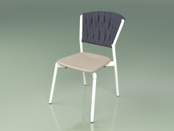 Silla 220 (Leche de metal, Mole de resina de poliuretano, Cinturón acolchado Gris-Azul)