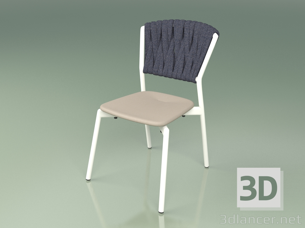 3d model Silla 220 (Leche de metal, Mole de resina de poliuretano, Cinturón acolchado Gris-Azul) - vista previa