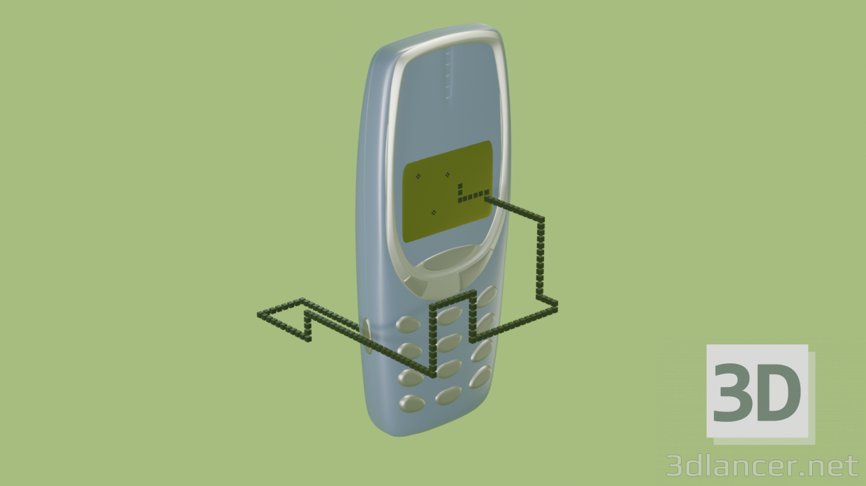 Schlangenspiel auf dem Telefon 3D-Modell kaufen - Rendern