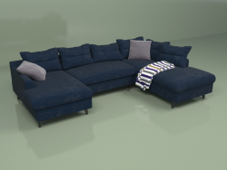 Sofa Stylish Stan U rechts (dunkelblau)