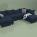 3d model Sofa Stylish Stan U right side (dark blue) - preview