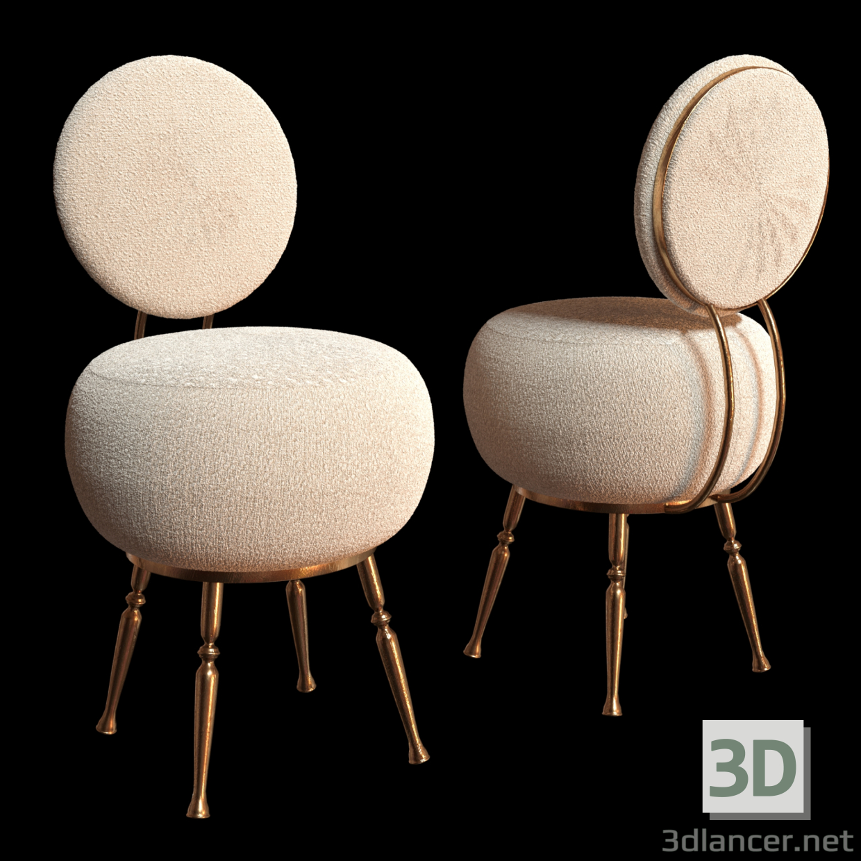 3d Pouf Forte model buy - render