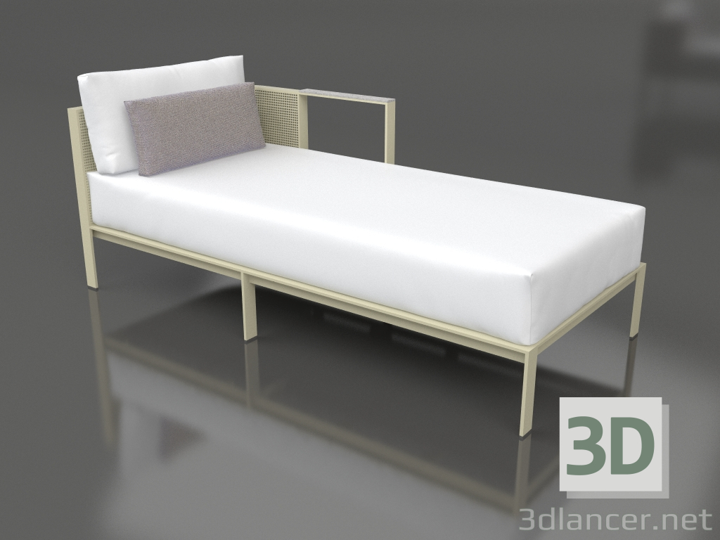 3D modeli Kanepe modülü sağ bölüm 2 (Altın) - önizleme