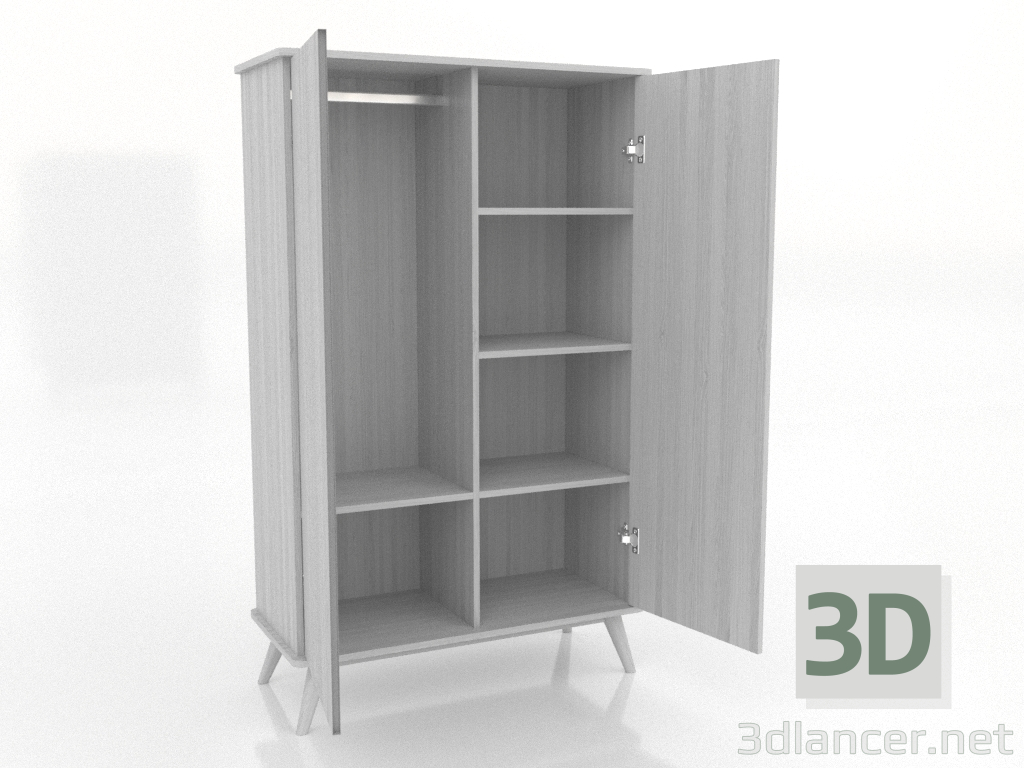 3d model Cabinet 4 1000x450x1650 mm (open, white RAL 9010) - preview 3d model Cabinet 4 1000x450x1650 mm (open, white RAL 9010) - preview