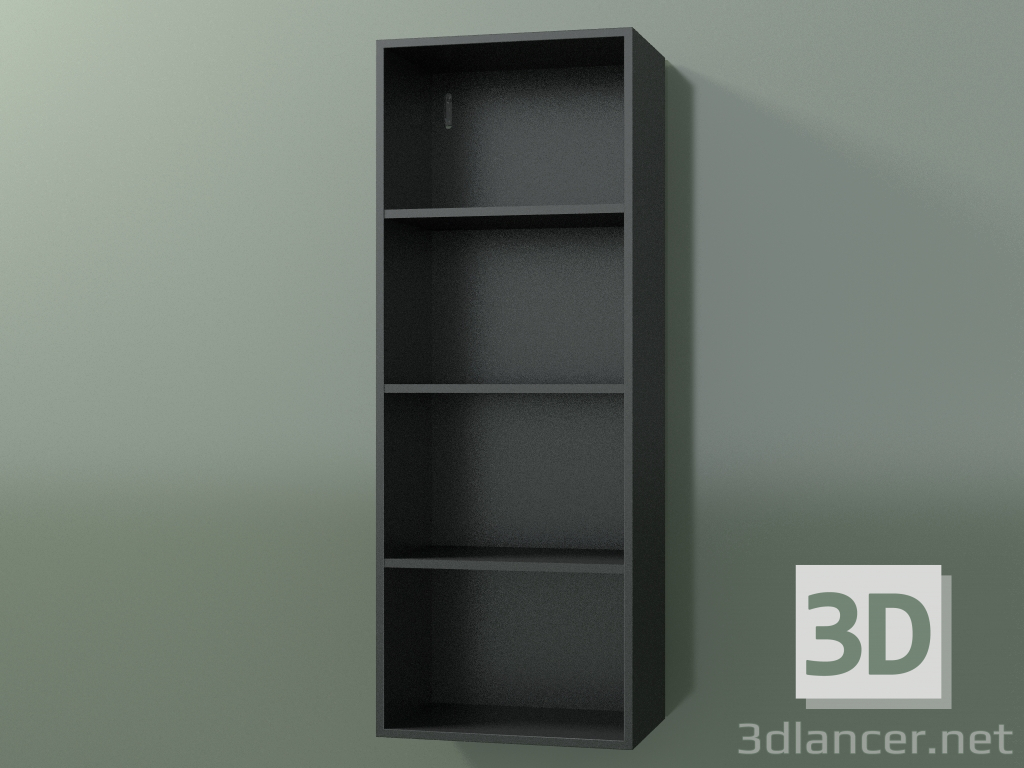 modello 3D Mobile alto Wall (8DUBCC01, Deep Nocturne C38, L 36, P 24, H 96 cm) - anteprima