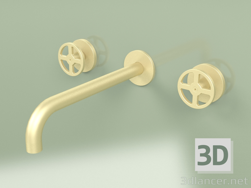 3d model Juego de pared de 2 mezcladores separados con caño (20 11 V, OC) - vista previa