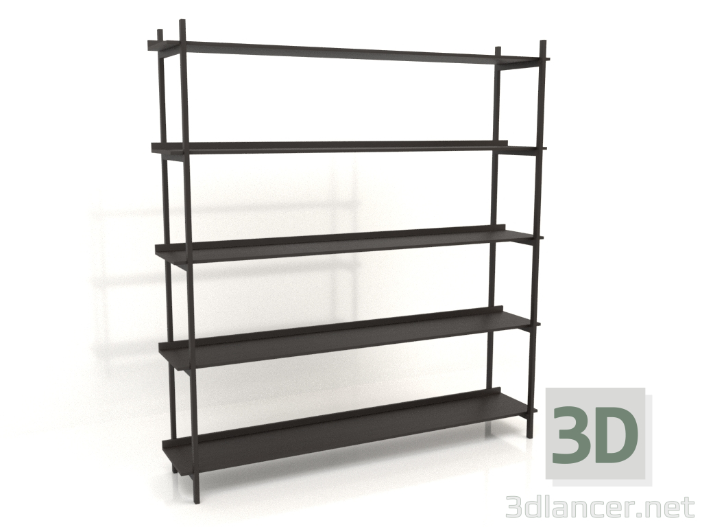 3D Modell Bücherregal ST 02 (1900х400х2020, Holzbraun dunkel) - Vorschau