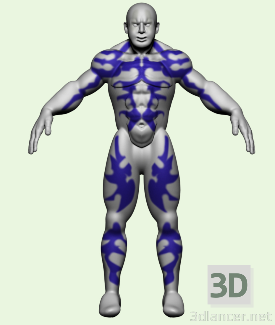 3d model Tattooed guy - preview