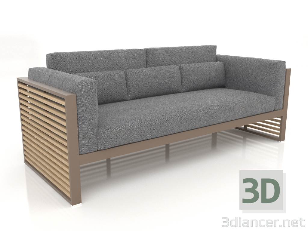 3d model Sofá de 3 plazas con respaldo alto (Bronce) - vista previa