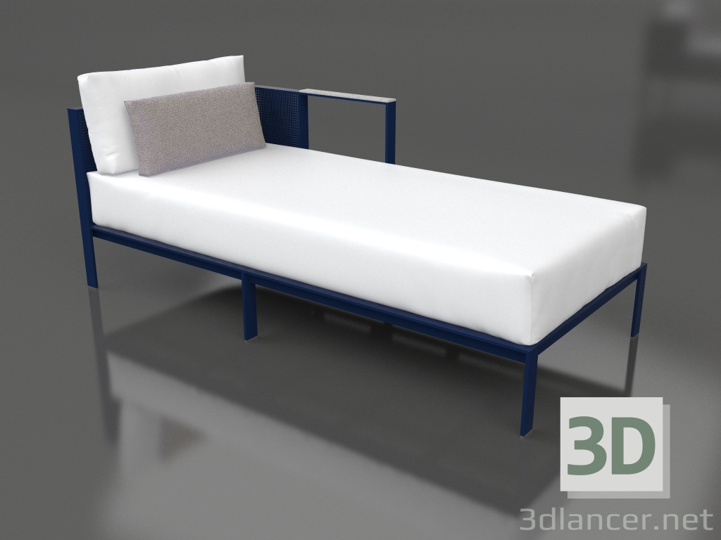 modello 3D Modulo divano, sezione 2 destra (Blu notte) - anteprima