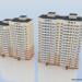 3d model Edificio residencial de varios pisos - vista previa