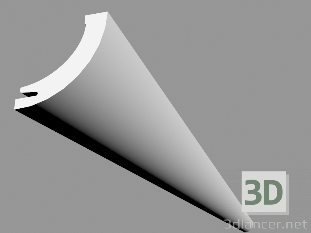 3D Modell Gardinenstange für verdeckte Beleuchtung C362 - Curve (200 x 5 x 5 cm) - Vorschau