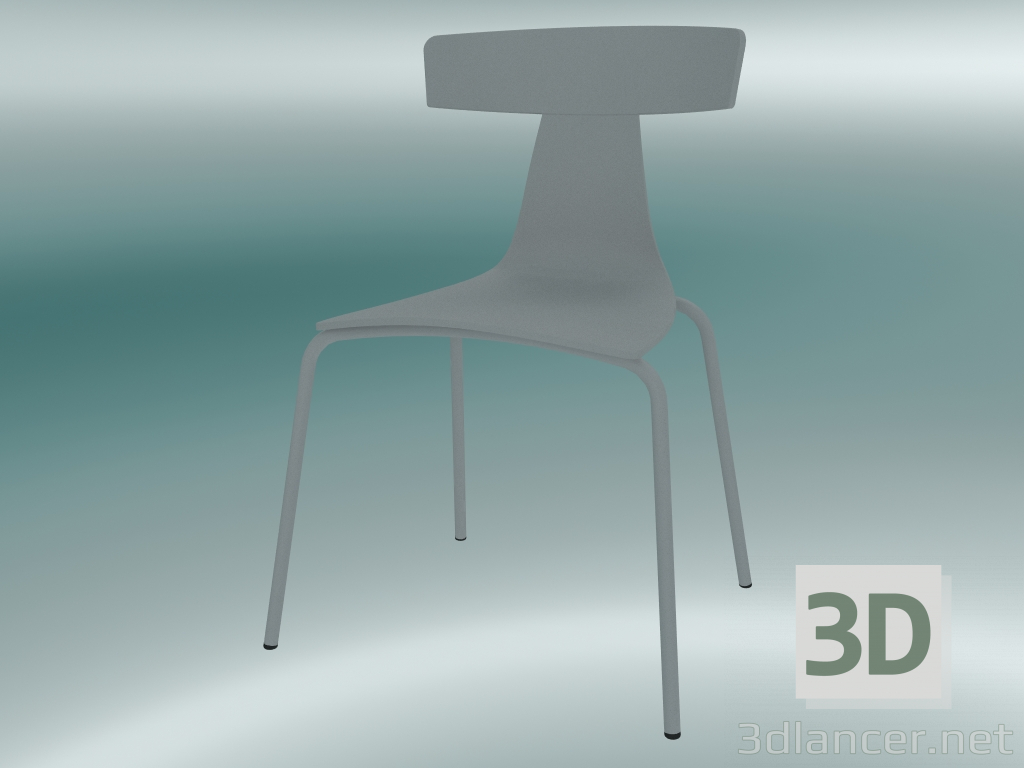 3d модель Стул стекируемый REMO plastic chair (1417-20, plastic signal grey, signal grey) – превью