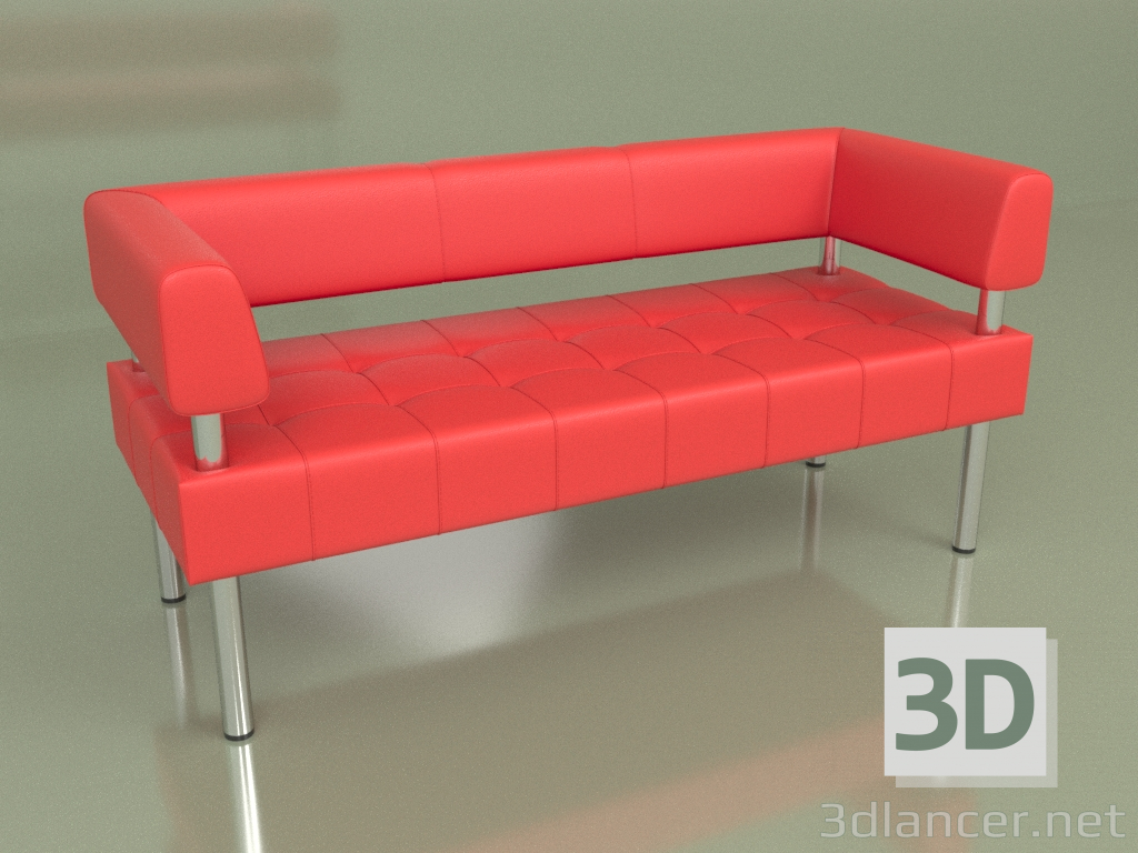 3d model Sofa three-seater Business (Red2 leather) - preview