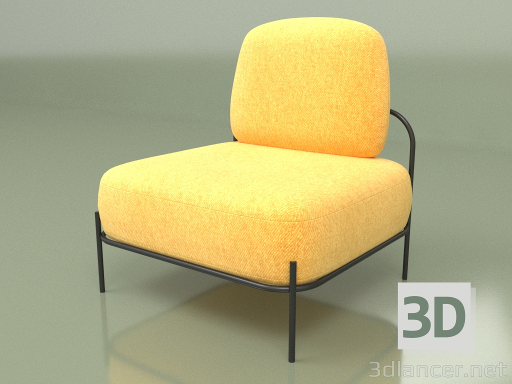 modèle 3D Fauteuil Pawai (moutarde) - preview