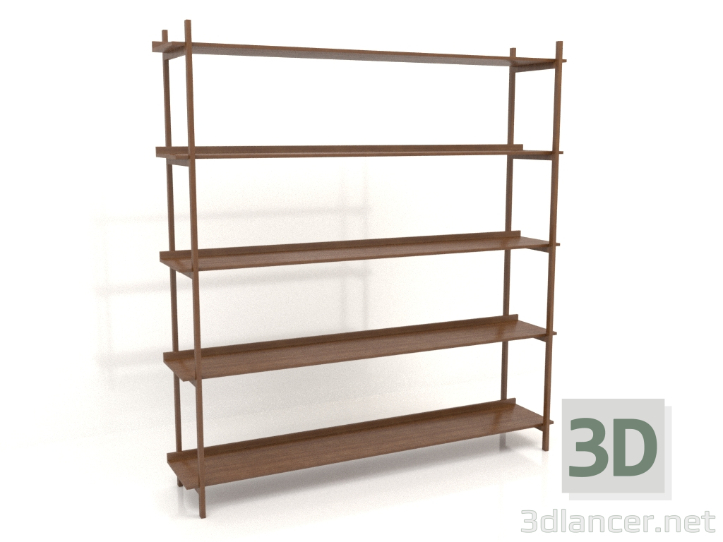 3d модель Стелаж ST 02 (1900х400х2020, wood brown light) – превью