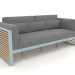 3d model 3-seater sofa with a high back (Blue gray) - preview