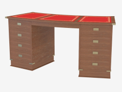 Bureau avec inserts ronds dans le plan de travail