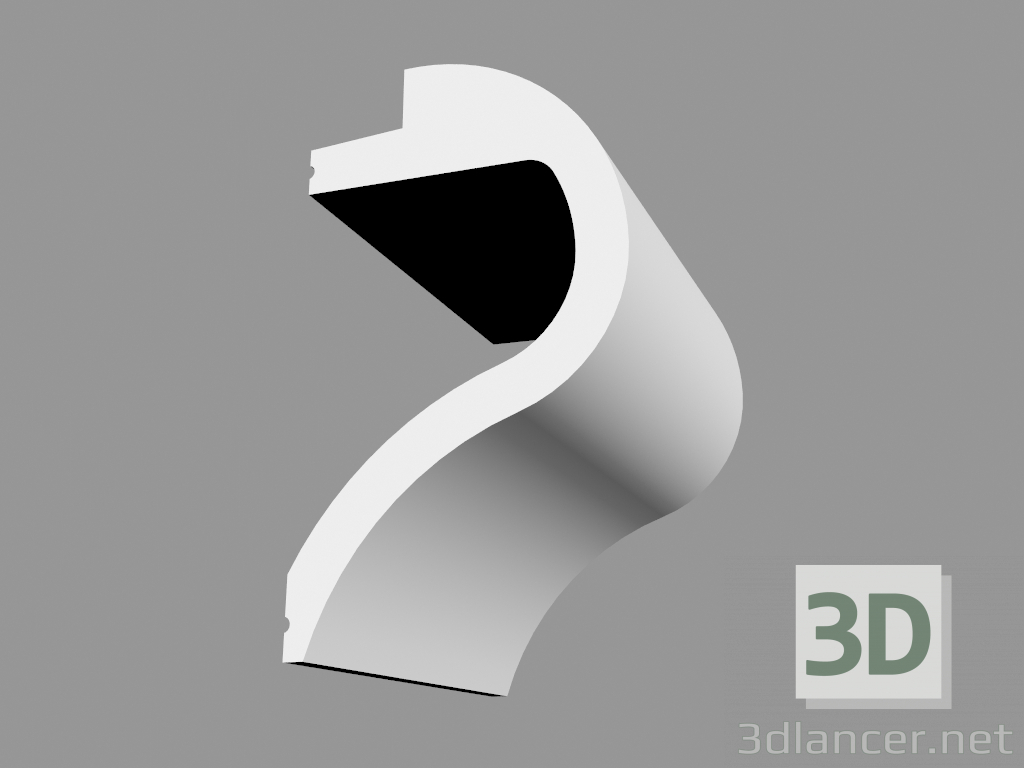 Modelo 3d Cornija para iluminação oculta C364 - Wave (14 x 8 cm) - preview