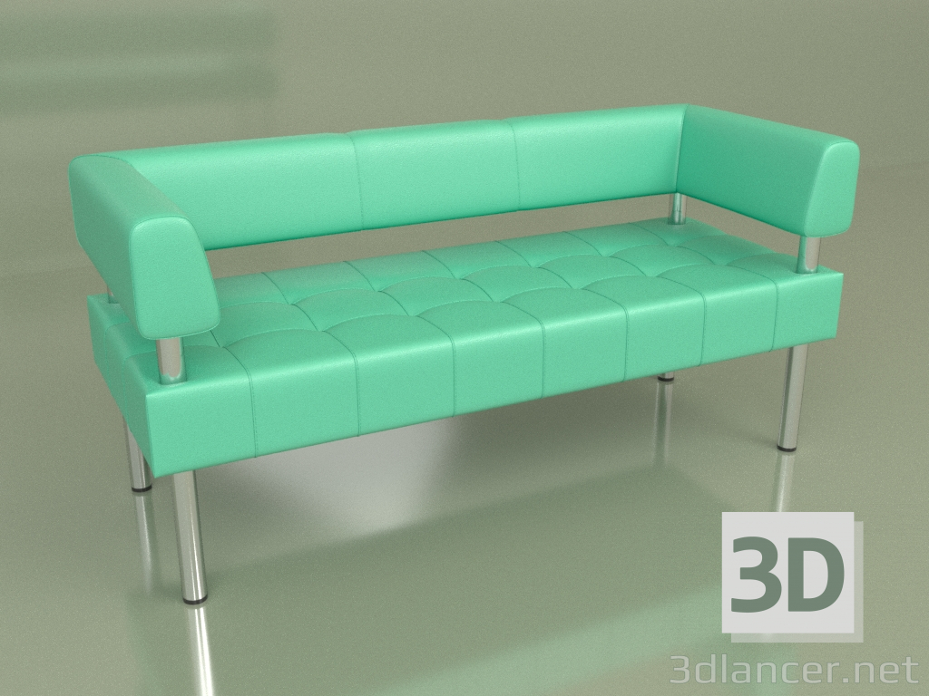 3D Modell Sofa 3-Sitzer Business (Grünes Leder) - Vorschau