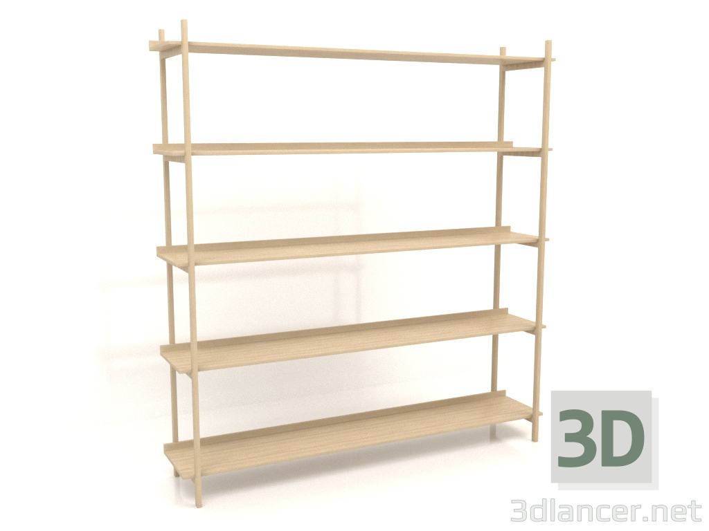 3D Modell Rack ST 02 (1900х400х2020, Holz weiß) - Vorschau