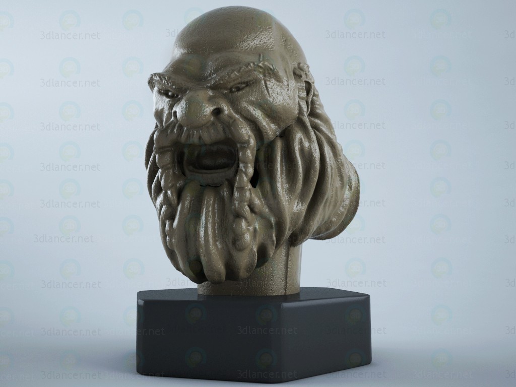 3d model dwarf statue - preview