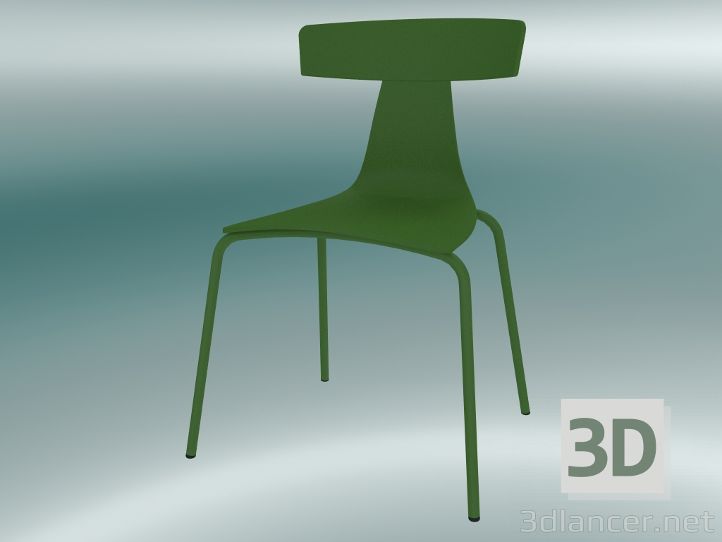 modèle 3D Chaise empilable Chaise en plastique REMO (1417-20, plastique vert fougère, vert fougère) - preview