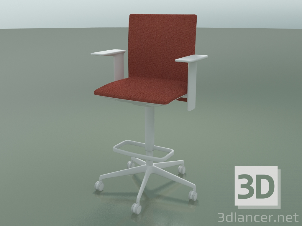 3d model Stool 6505 (5 wheels, with removable padding, adjustable standard 3D armrest, V12) - preview