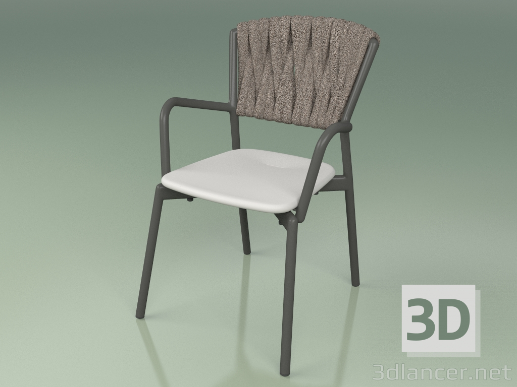 3D modeli Sandalye 221 (Metal Duman, Poliüretan Reçine Gri, Dolgulu Kemer Gri-Kum) - önizleme