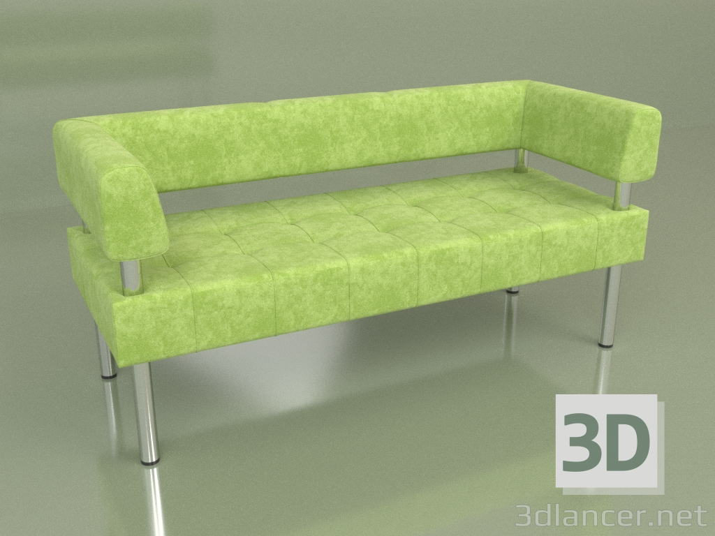 3d model Sofá tres plazas Business (terciopelo verde) - vista previa