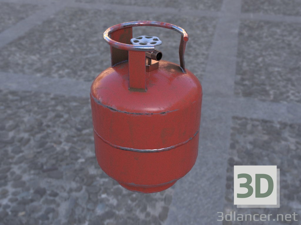 3d gas bottle model buy - render