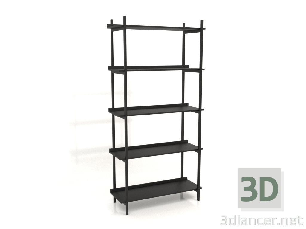 3d модель Стеллаж ST 02 (1000х400х2020, wood black) – превью