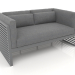 3d model 2-seater sofa (Anthracite) - preview