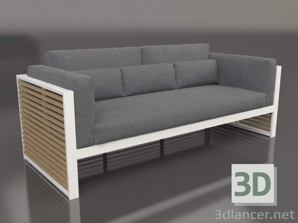 3D Modell 3-Sitzer-Sofa mit hoher Rückenlehne (Achatgrau) - Vorschau