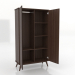 3d model Cabinet 4 1000x450x1800 mm (open, dark walnut) - preview