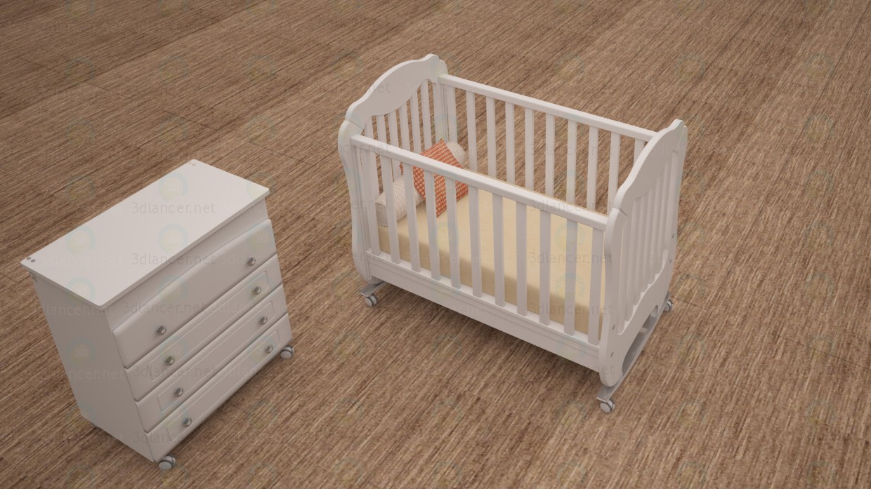 Babybett 3D-Modell kaufen - Rendern