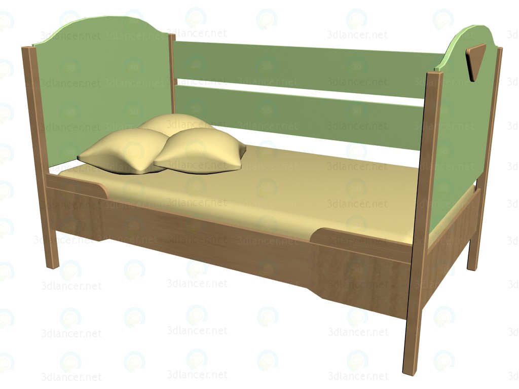 3d model Cama con valla 63KV05 - vista previa