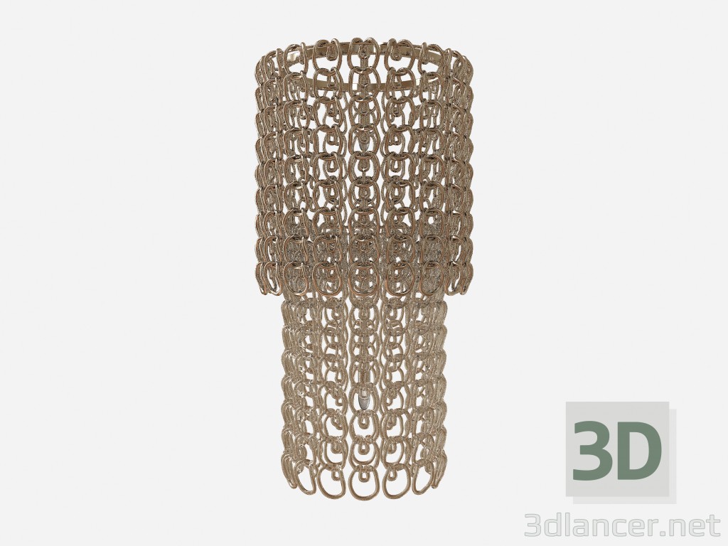 modello 3D Soffitto luce cristallo Lampadario a bracci - anteprima