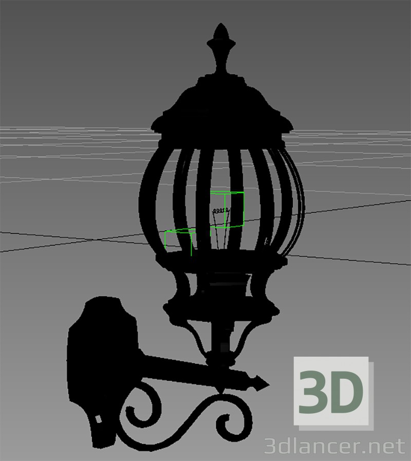 3d model Iron lamp - preview