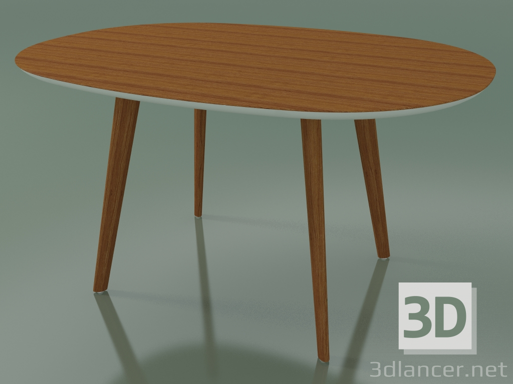 3D Modell Ovaler Tisch 3506 (H 74 - 135x100 cm, M02, Teak-Effekt, Option 2) - Vorschau