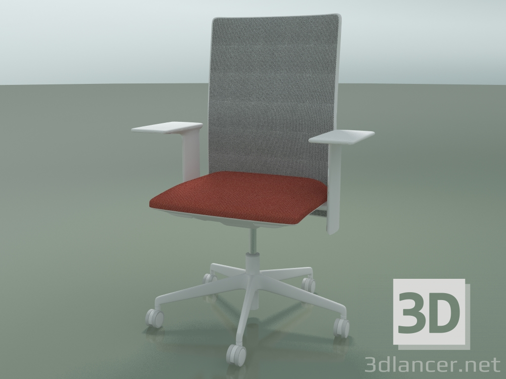 3d model Silla con respaldo alto 6502 (5 ruedas, con malla, reposabrazos 3D ajustable XL, V12) - vista previa