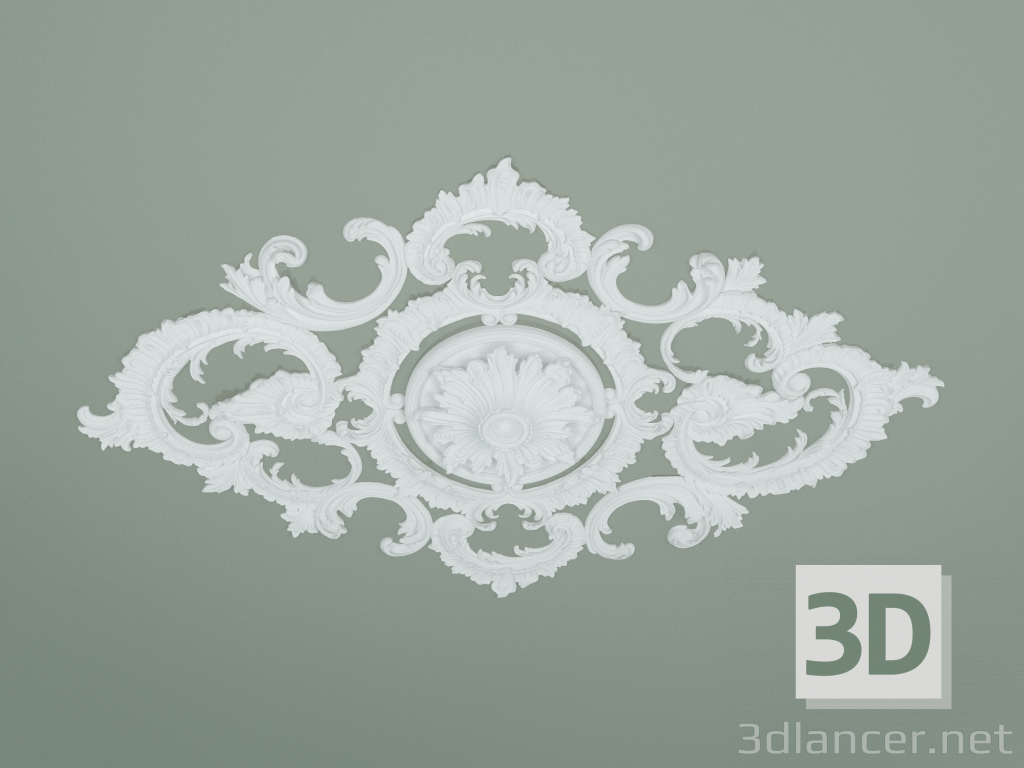 Modelo 3d Roseta de gesso pré-fabricada PA041 - preview