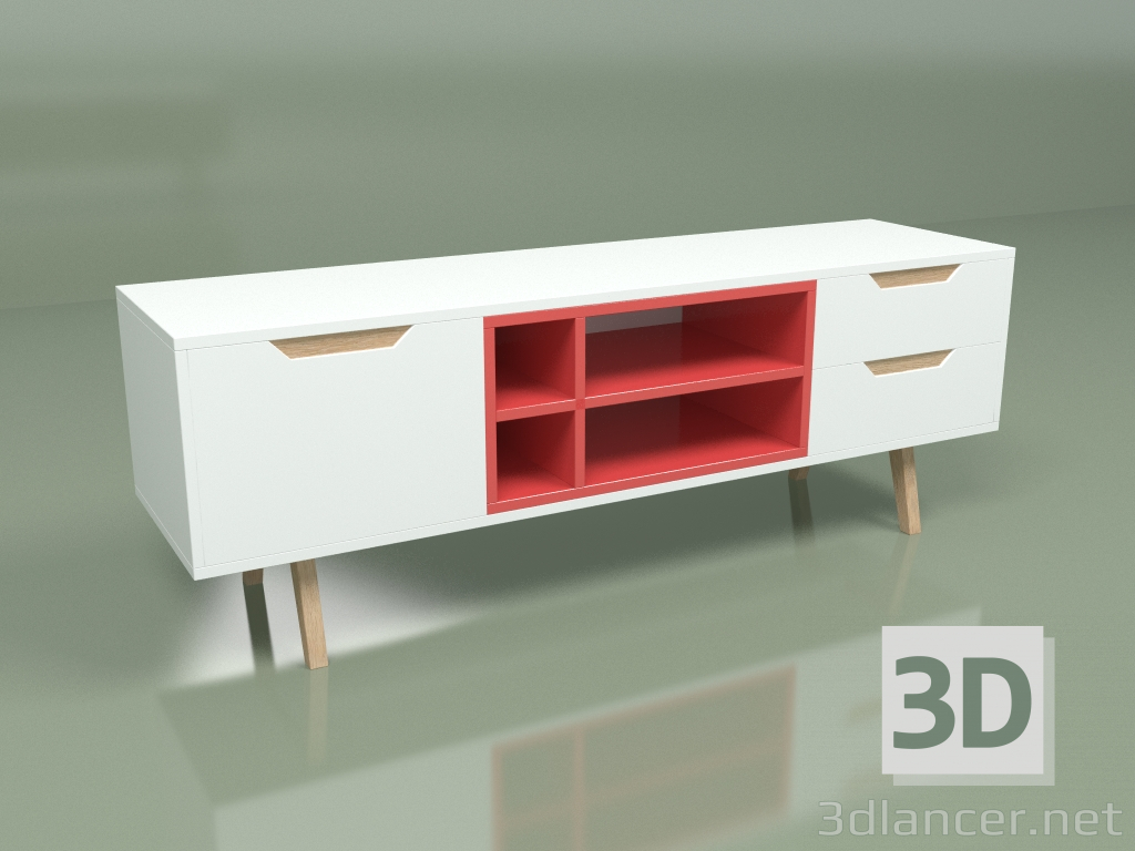 modello 3D Comodino Drake (bianco) - anteprima