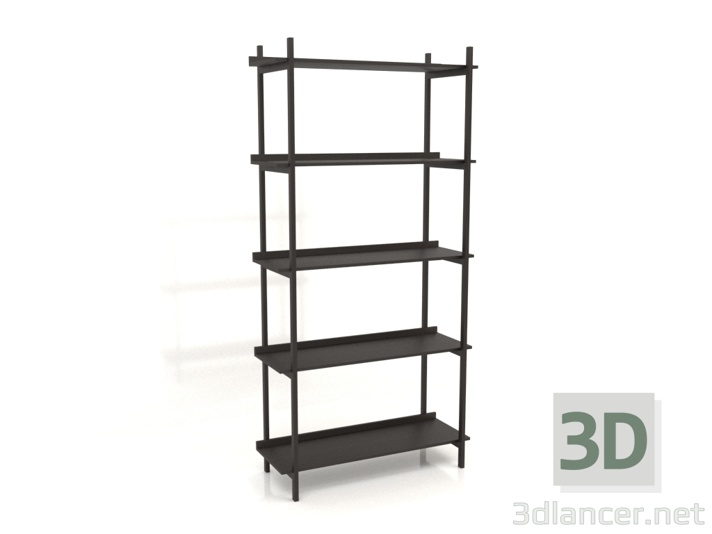 3D Modell Bücherregal ST 02 (1000х400х2020, Holzbraun dunkel) - Vorschau