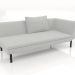 3d model End sofa module 186 with an armrest on the right (metal legs) - preview