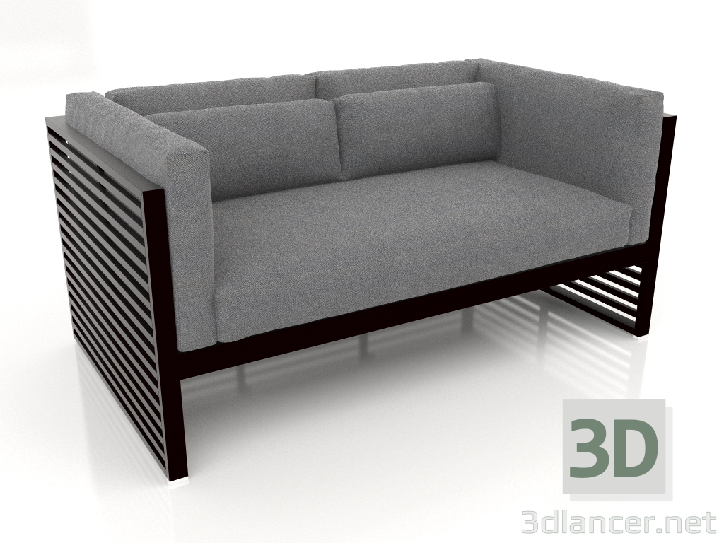 3d model 2-seater sofa (Black) - preview